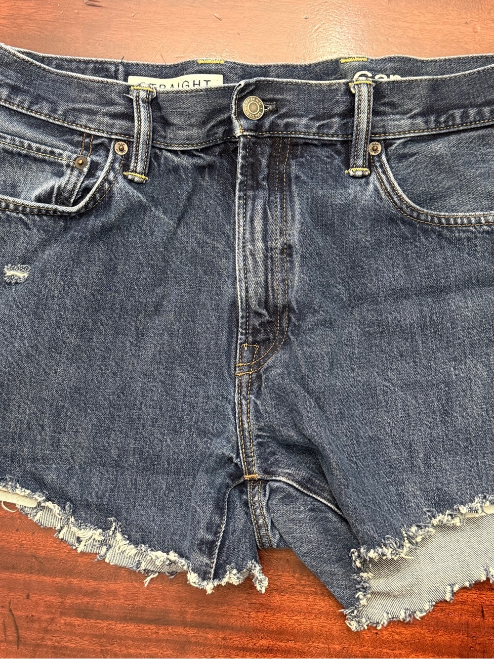 GAP Dark Blue Frayed Hem Jean Shorts